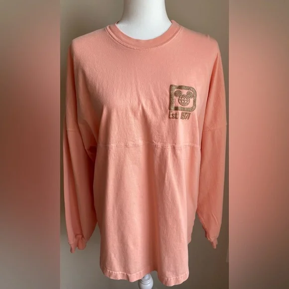 Disney Parks Walt Disney World Spirit Jersey Rose Gold with Gold Glitter - Picture 2 of 11